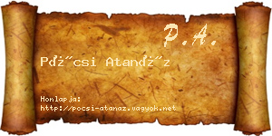 Pócsi Atanáz névjegykártya